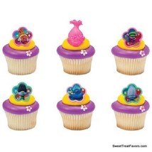 Trolls Poppy True Cup Cake Cake Topper Favors Decoration Birthday Rainbow 24 Pcs - $11.95