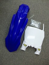 Blue Cycra Front Fender + Front Stadium Number Plate For Yamaha Yz 125 250 250X - $54.95