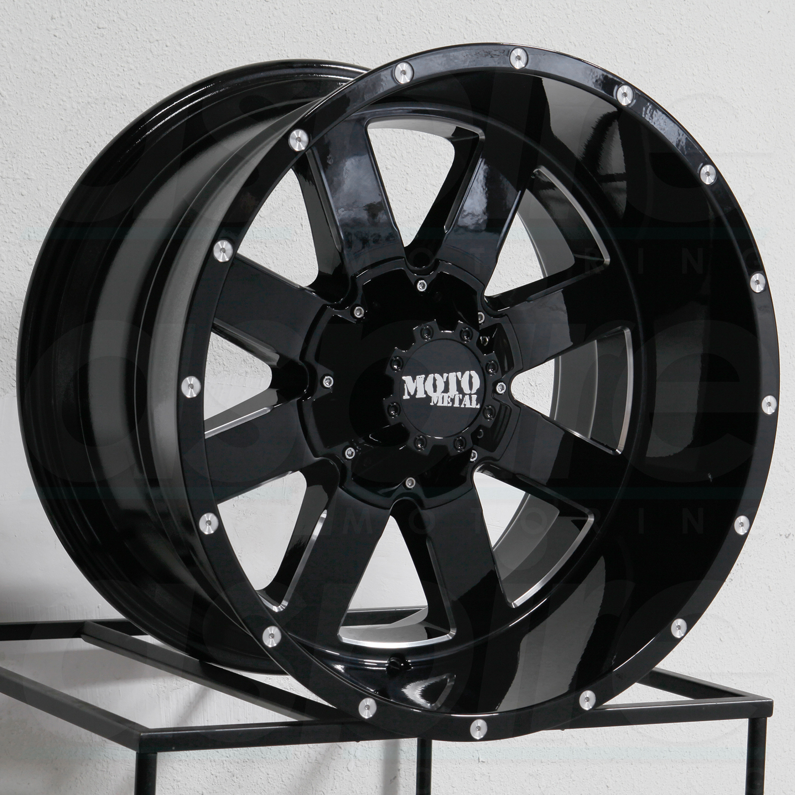 18x12 Moto Metal MO962 8x180 -44 Black Milled Wheels Rims Set(4) - Wheels