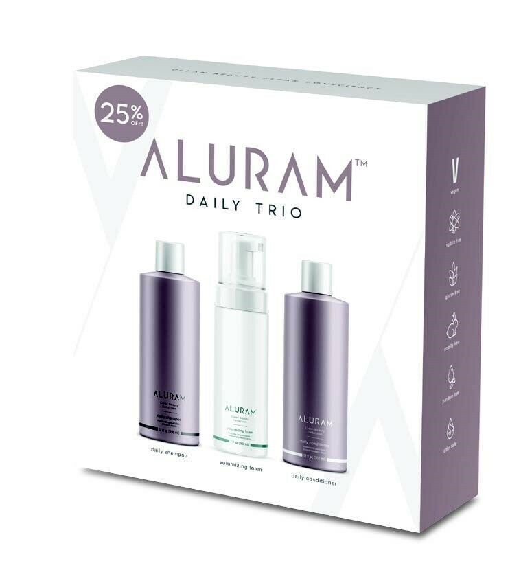 Aluram  Daily Shampoo & Conditioner  and Volume Foam Trio - Retail Size