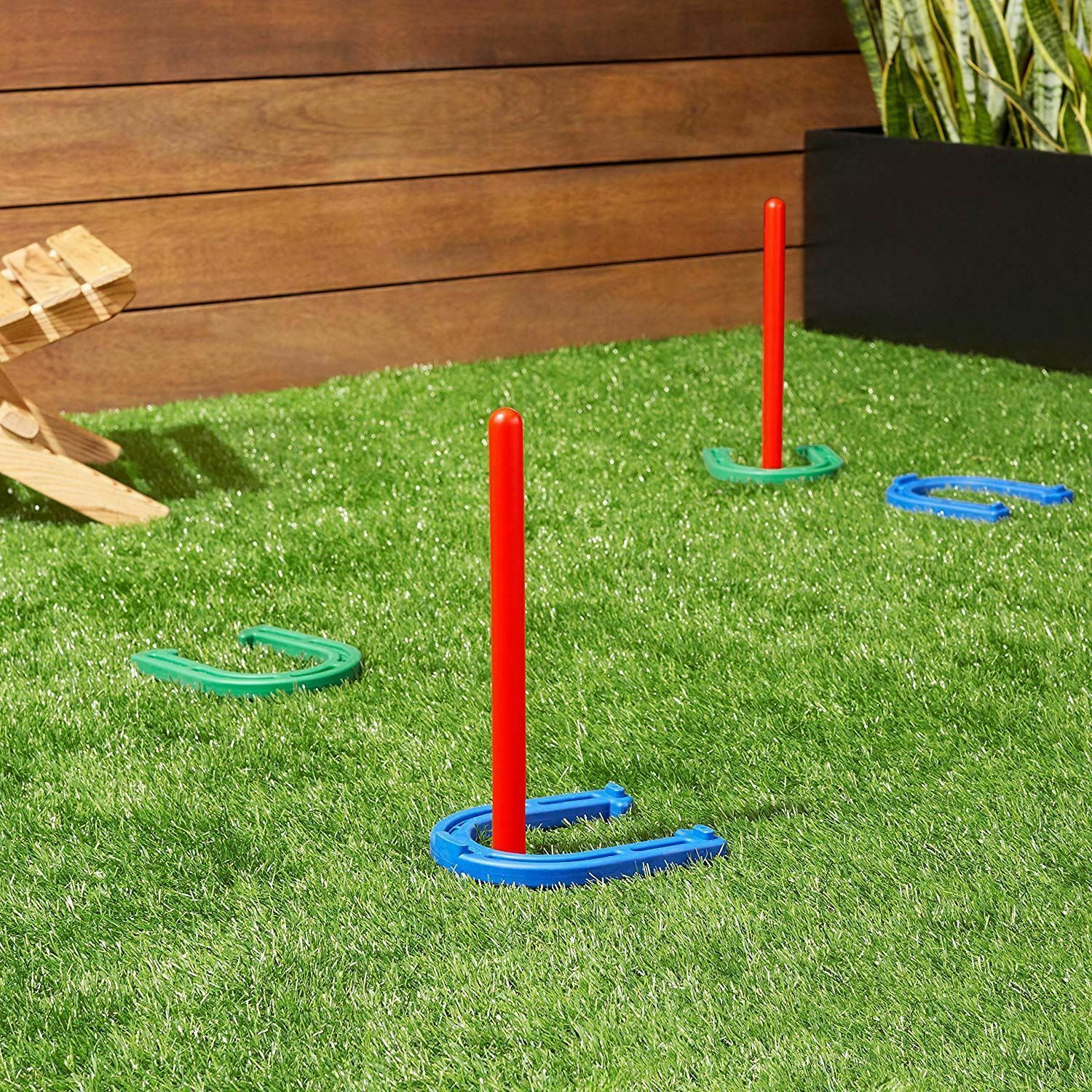 Rubber Horseshoe Game Set Horse Shoe Stakes Indoor Outdoor Recreational ...