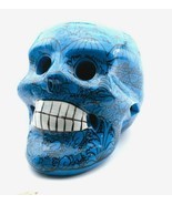 Day of the Dead Blue sugar skull Dia de Los Muertos Mexican Ceramic Art ... - $48.00