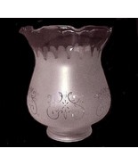 Frosted Etched Glass Colonial Style Lamp Light Shade 2 1/4 X 5 Hurricane... - $12.95