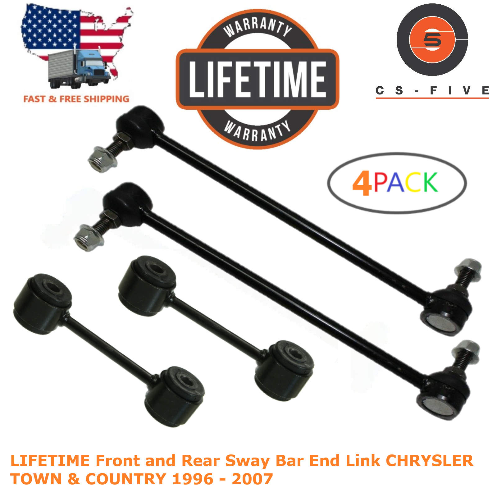 LIFETIME Front and Rear Sway Bar End Link CHRYSLER TOWN & COUNTRY 1996