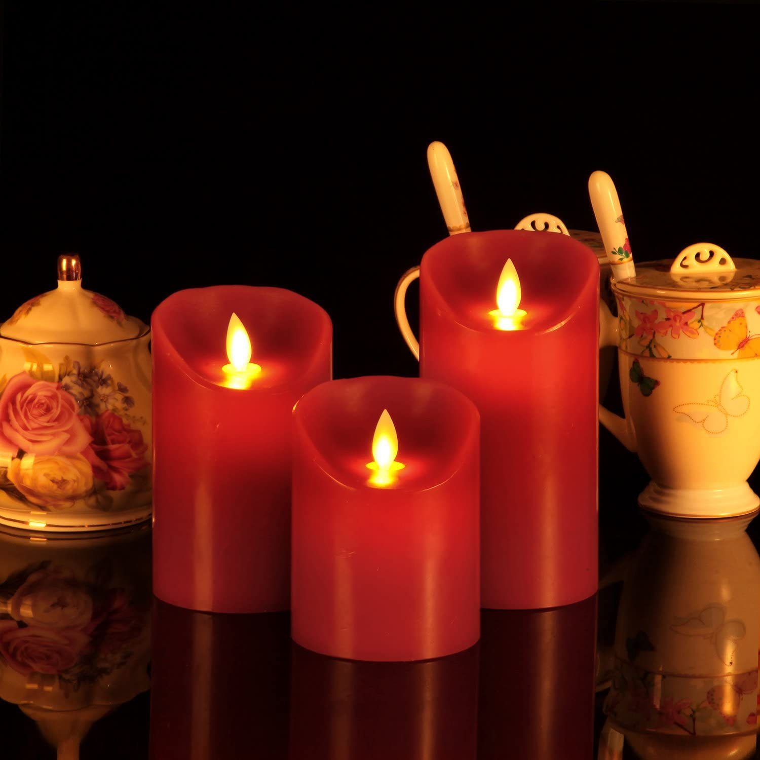 Luminara Flickering Pillar Candle Moving Wick Flameless Led Remote Candles Candle Holders