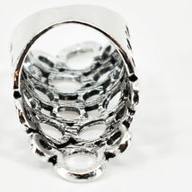 Bohemian Inspired Silver Tone Geometric Connected Washer Circles Statement Ring image 5