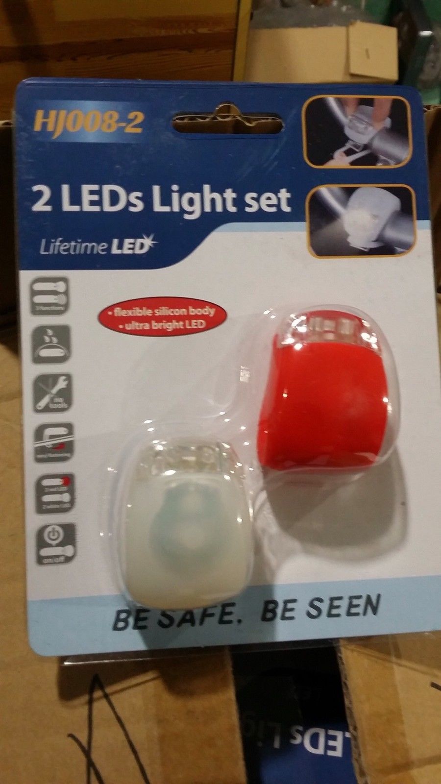 Camping Survival Bike LED Blinkie Mini Safety Front/&Rear Light// Taillight Set