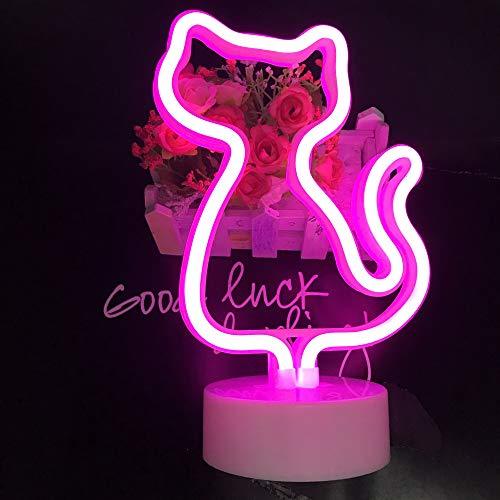 QiaoFei Cute Cat Neon Light, LED Cat Sign Shaped Decor Light, Marquee ...