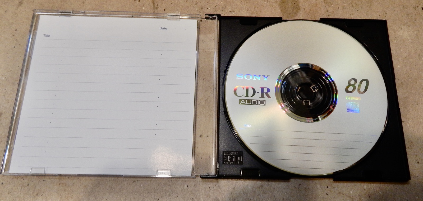 Sony CDR 5 Pack Audio Disc 80min Recordable in Slim Jewel Cases