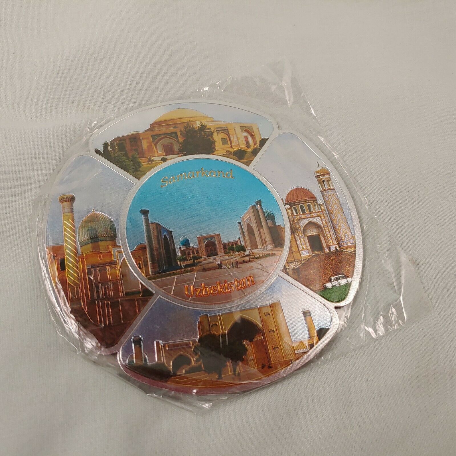 NEW SAMARKAND UZBEKISTAN Souvenir Refrigerator Large Silver