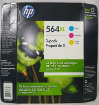 NEW Genuine HP 564XL Tri-Color 3-Pack Ink Cartridges Retail Package EXP 07-2019 - $19.99