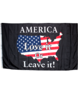 AMERICA LOVE IT OR LEAVE it! Flag Black USA Map AMERICAN USA MAP MAGA Tr... - $9.88