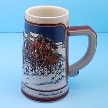 1989 Budweiser Stein Anheuser Busch Bud Christmas Mug Hitch on a Winter ... - $18.99