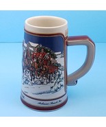 1989 Budweiser Stein Anheuser Busch Bud Christmas Mug Hitch on a Winter ... - $18.99