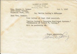 Robert Loring Signed 1967 Typed Letter Regarding Mother Emilie Loring
