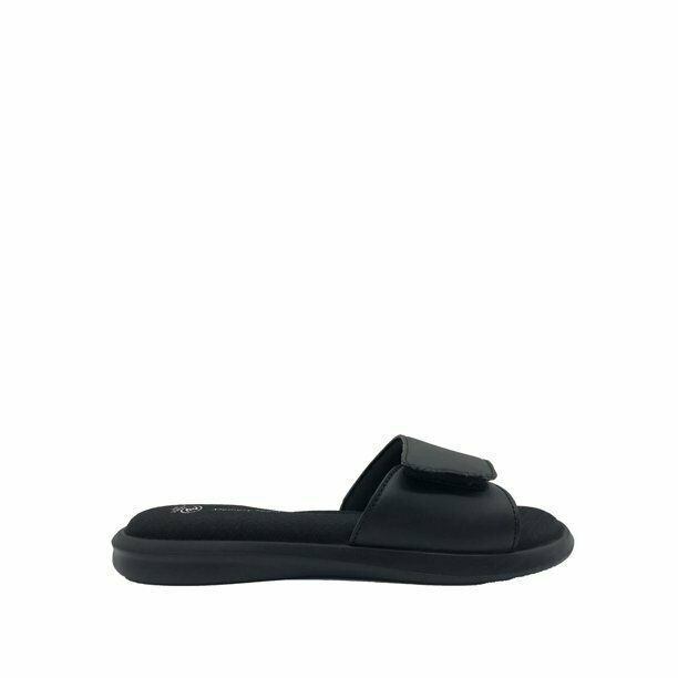 Athletic Works Women's Beach Slides Sandals Size 9/10 WIDE Black Memory ...