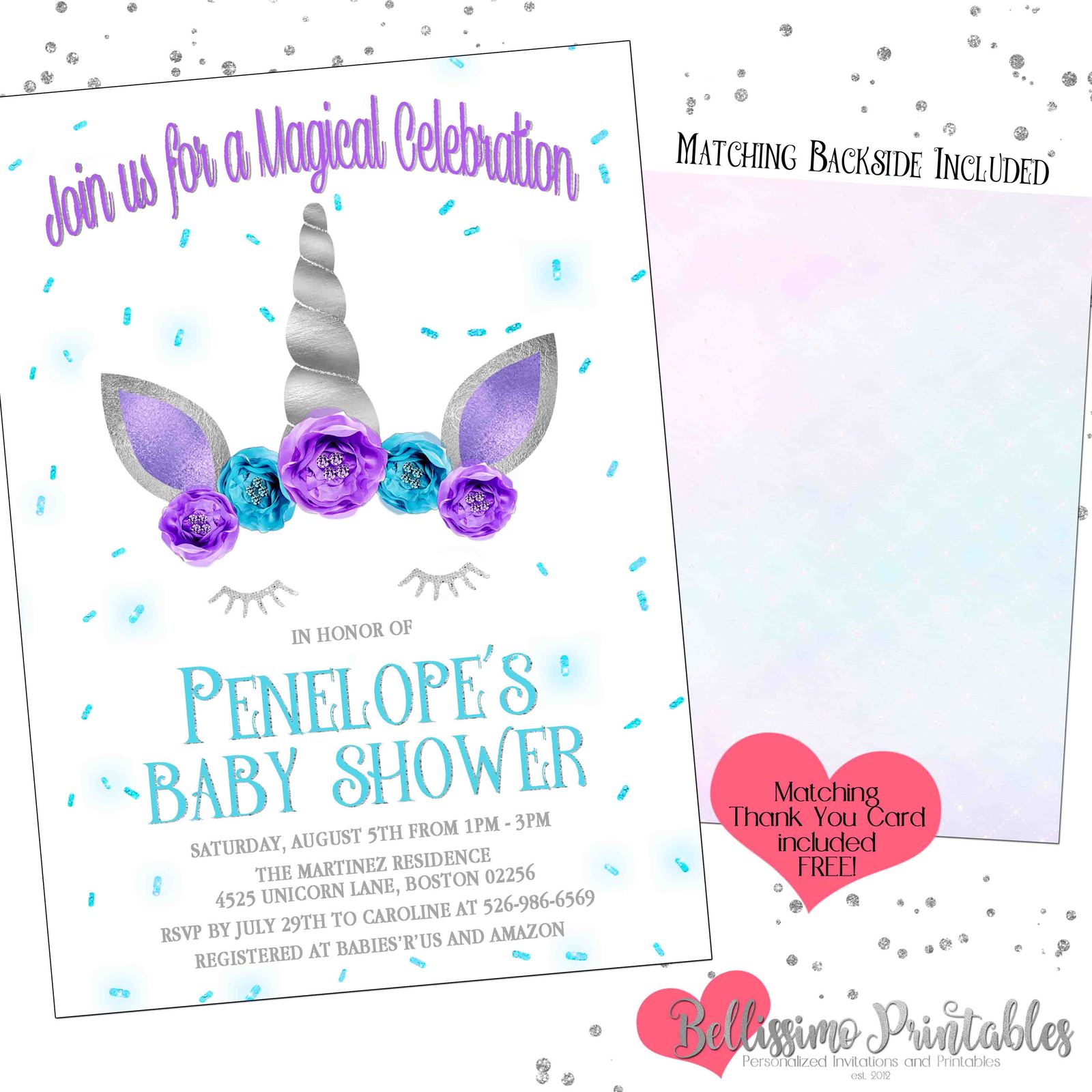 Lavender Baby Shower Invitations Custom 9