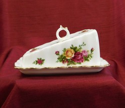 NEW in BOX Royal Albert Old Country Roses Cheese Wedge/Butter Dish with Lid - $169.99