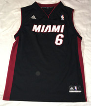 Miami Heat Lebron James #6 Youth Large 14-16 Boys Black Adidas NBA Jersey - $16.93