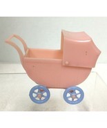 Vintage Renwal Plastic Pink and Blue Mini Baby Carriage 5 x 3 inches - $24.26