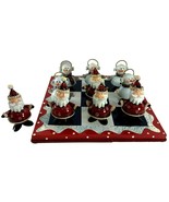 Home Interiors Christmas Snowman Santa Claus Tic Tac Toe Game Board Figu... - $28.71