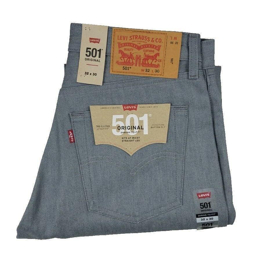 Levis 501 Original Shrink To Fit Button Fly Jeans Silver Rigid 1403 Jeans 
