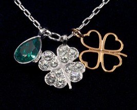 Swarovski Duo Clover Crystal Four Leaf Pendant w/ Box and Papers 5139471 - $74.23
