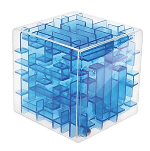 PANDA SUPERSTORE Three-Dimensional Blue Transparent Cube Maze Preschool Toys Edu
