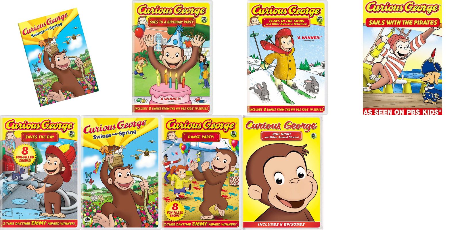 Cartoon Collection Curious George Dvd Set Of 8 Film