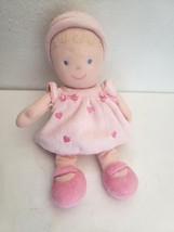 Carters Just One Year Soft Doll Plush Blonde Pink Dress Hearts - $22.28