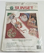 Jolly Jewelry Christmas Needlepoint Sunset Plasticpoint Kit Pin Making V... - $23.36