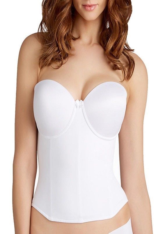 low back strapless bustier