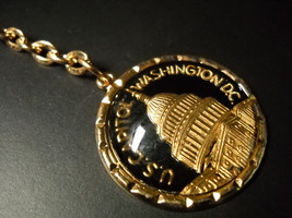 US Capitol Washington DC Key Chain Capitol Building Gold Colored Metal o... - $6.99