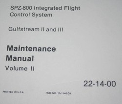 Honeywell/Sperry SPZ-800 Flight Control system for Gulfstream II/III Manual - $148.50