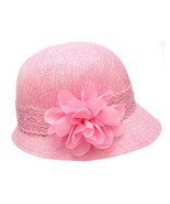 Women&#39;s Gatsby Linen Cloche Hat with Lace Band and Flower - $22.43+