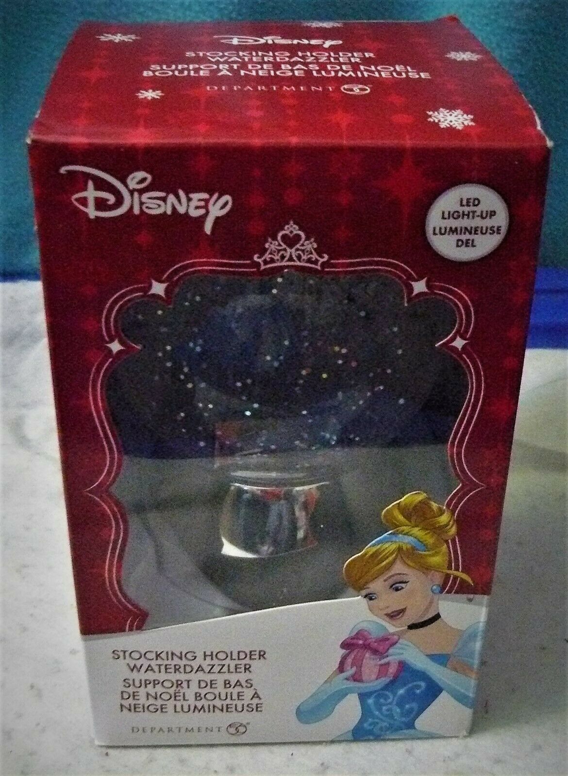 GLOBE LED LIGHT UP Details about   NEW DISNEY CHRISTMAS CINDERELLA STOCKING HOLDER WATERDAZZLE 