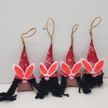 Pink Easter Bunny Gnome Ornaments Set Of 4 - $9.75