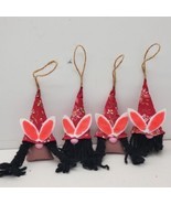 Pink Easter Bunny Gnome Ornaments Set Of 4 - $9.75