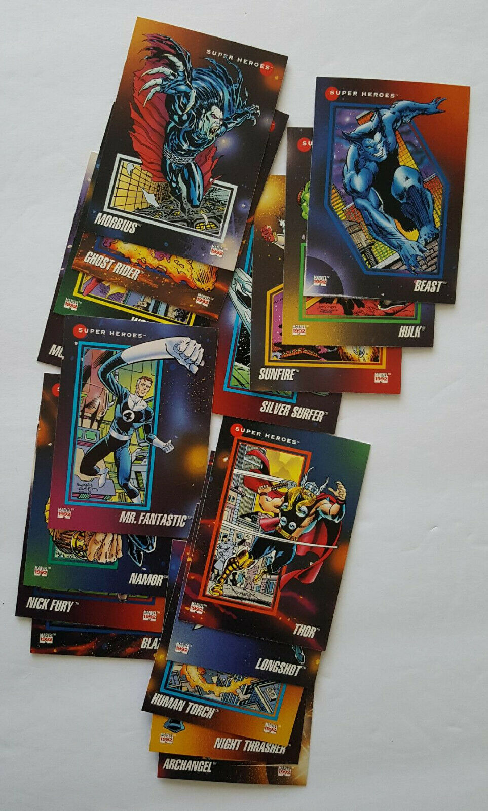 Primary image for 1992 Impel Marvel Universe "Super Heroes" lot of 17 cards in NM Condition