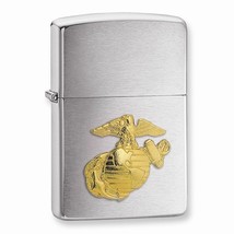 Zippo U.S. Marines Emblem Brushed Chrome Lighter - $38.99