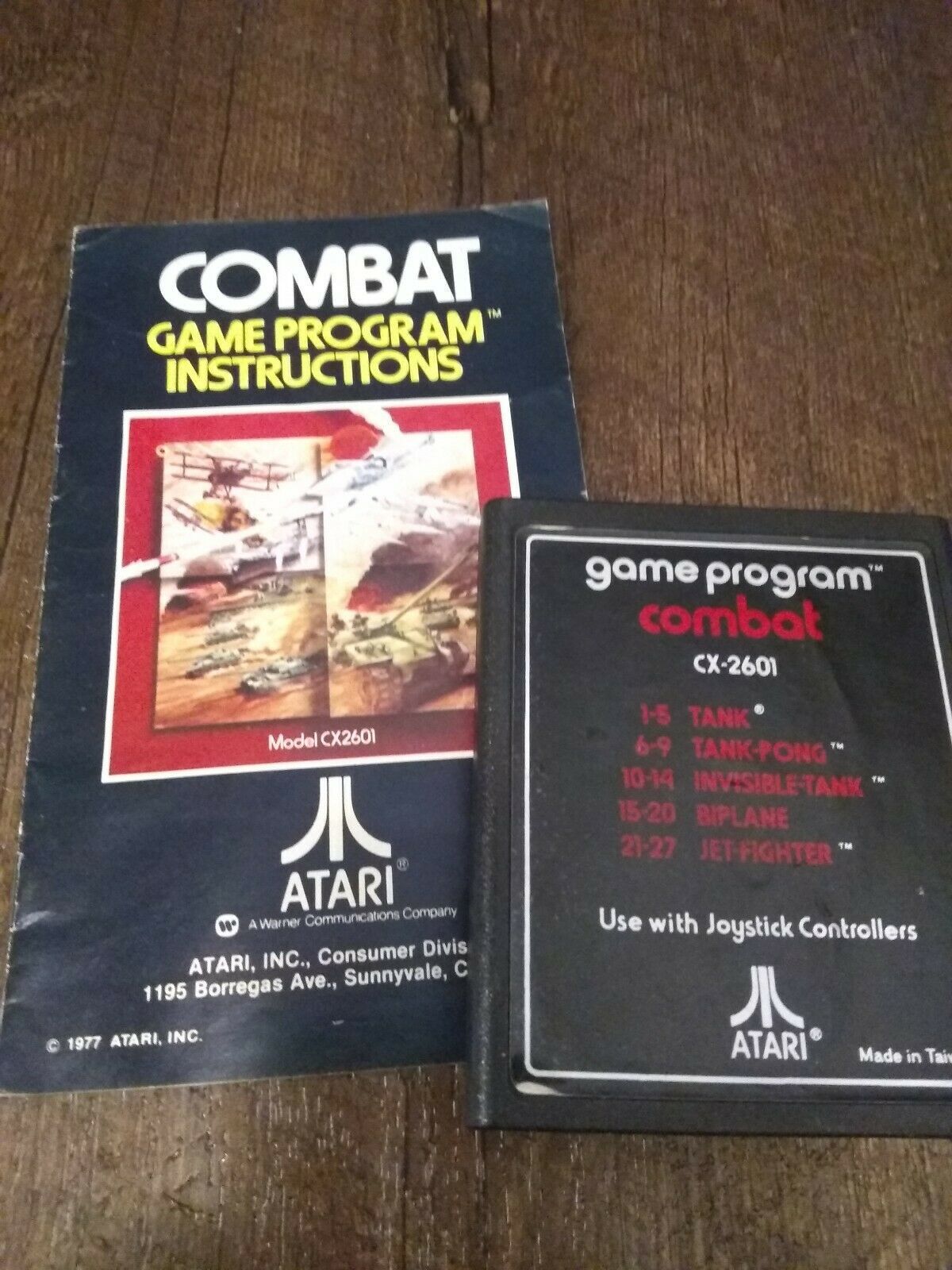 Combat Atari 2600 Video Game Cartridge With Instruction Manual 1977 ...