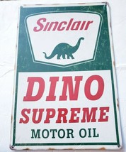 18" Sinclair Dino GAS oil Pump dinosaur retro USA STEEL plate display ad Sign - $44.55