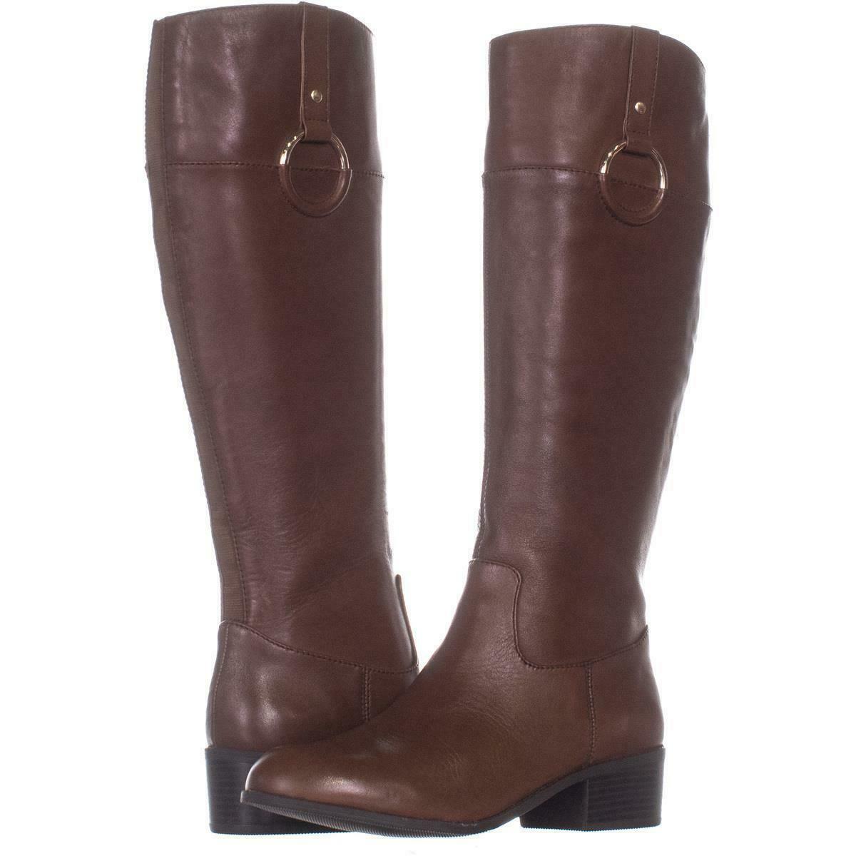 A35 Briaah Under the Knee Side Zip Up Boots 666, Cognac, 10 US - Boots