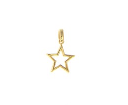SOLID 18K YELLOW GOLD SMALL 12mm 0.47" STAR PENDANT CHARM, MADE IN ITALY image 1