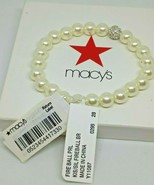 MACY&#39;S PEARL AND CRYSTAL STRETCH BRACELET - $9.50