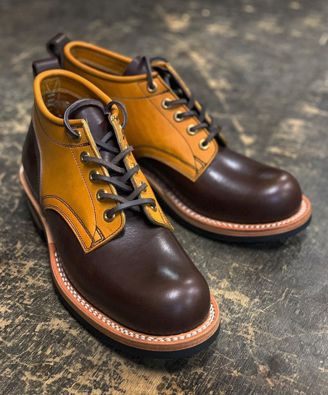 yellow leather boots mens