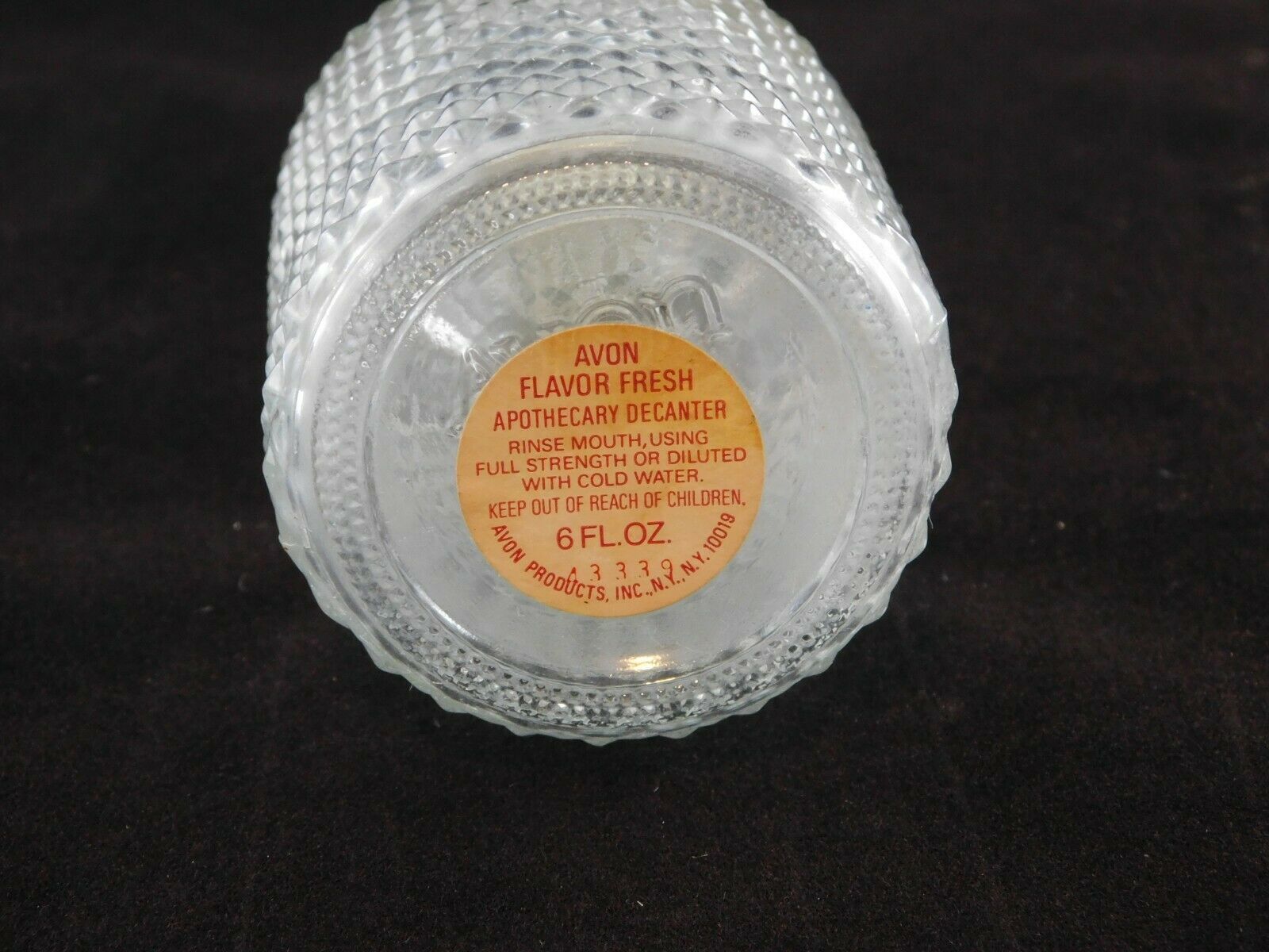 Avon Vintage Crystal Glass Apothecary Decanter Flavor Fresh Bottle