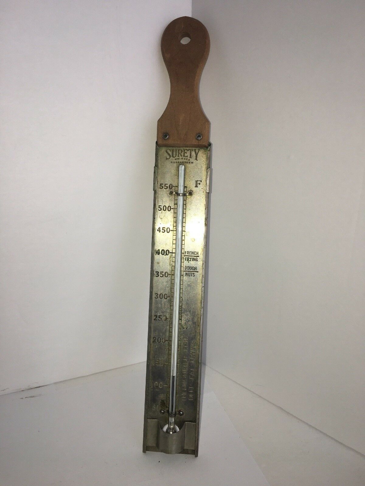 VINTAGE SURETY THERMOMETER FOR CANDY & DEEP FAT FRYING 11 1/2