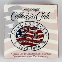 Longaberger 1998 Collectors Club 25th Anniversary Oval Pottery Basket Ti... - $19.34