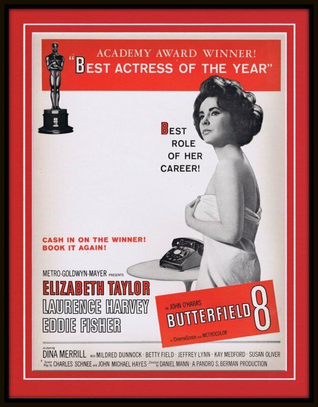 Primary image for ORIGINAL Vintage 1961 Butterfield 8 11x14 Framed Advertisement Elizabeth Taylor